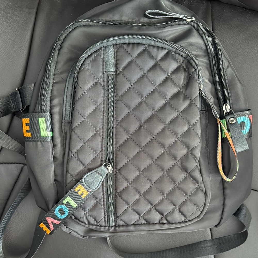 Black Quilted Backpack